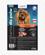 Załaduj obraz do przeglądarki Galerii, Królik z warzywami i owocami dla dorosłych psów wszystkich ras 1,5 kg