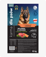 Załaduj obraz do przeglądarki Galerii, Wołowina z łososiem algami i ziołami dla psów dorosłych wszystkich ras 12 kg