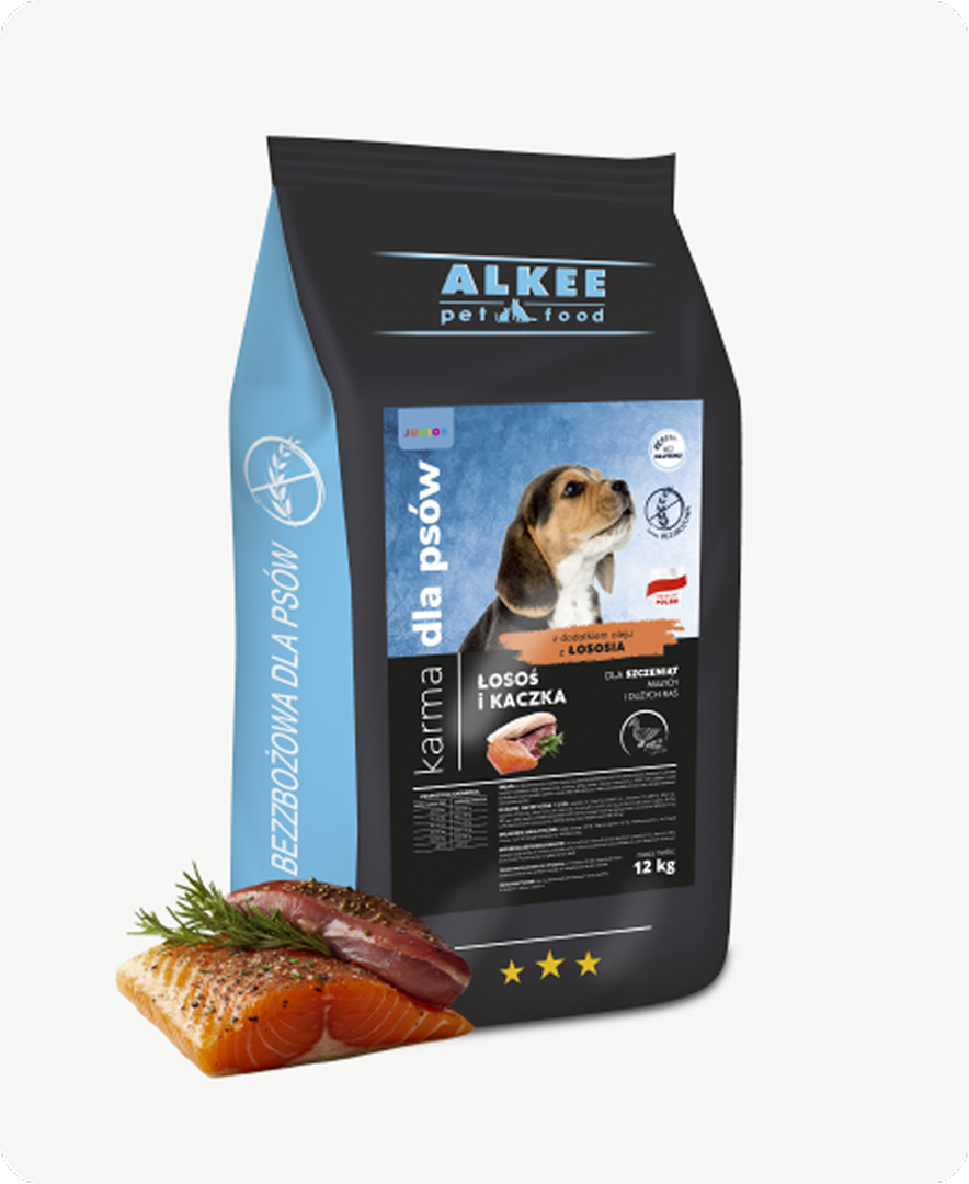 Szczeniak łosoś i kaczka szczenięta wszystkich ras 12 kg